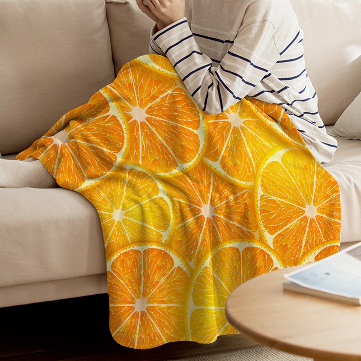 The orange crazy blanket that's comfy and soft